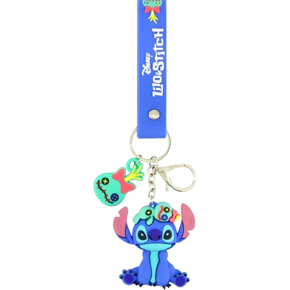 Disney 3D Lilo&Stitch, Stitch Keychain, Scrump Charm Wristlet with Key Ring - Picture 1 of 5
